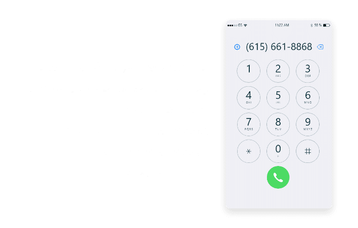 Capture d'écran de l'interface d'appel avec les infos que nous pouvons entendre lorsque nous utilisons le service vocal